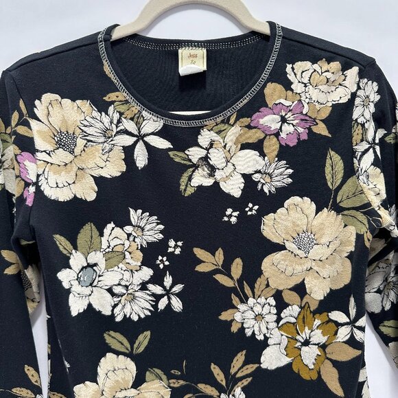 JESS & JANE Women's 100% Cotton Round-Neck 3/4 Sleeves Top; Made in USA - Picture 1 of 5